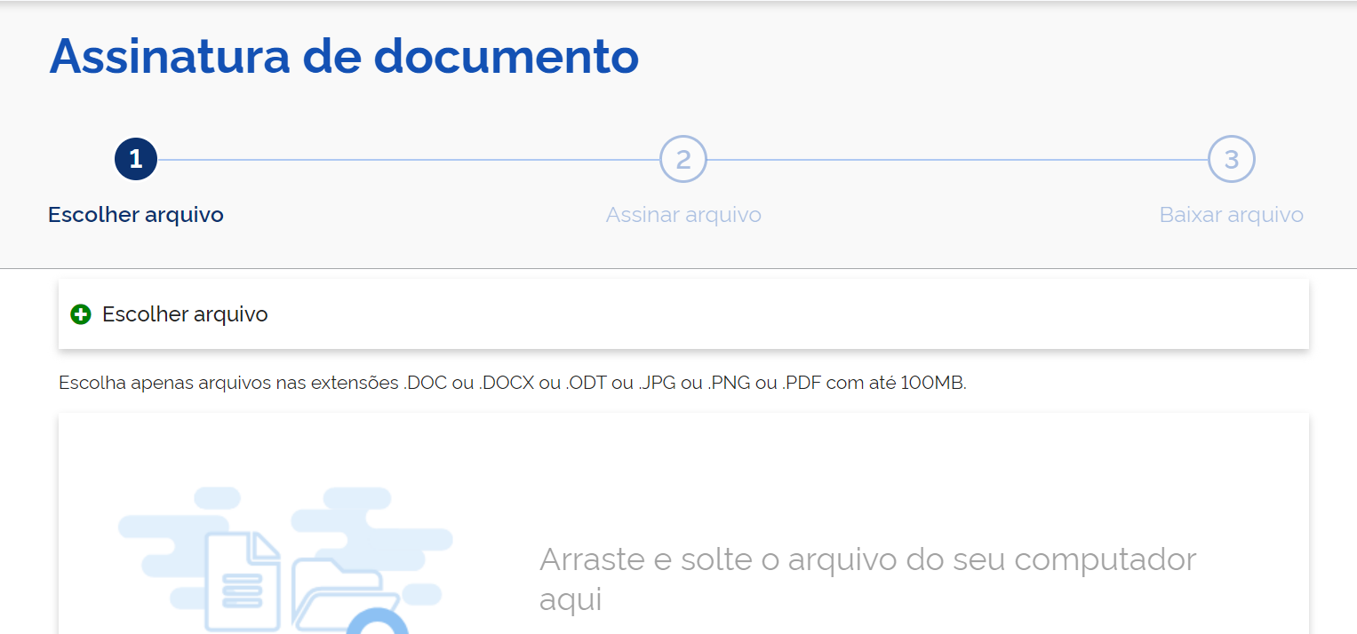 Procure o Arquivo em seu Dispositivo. Imagem: Portal Gov