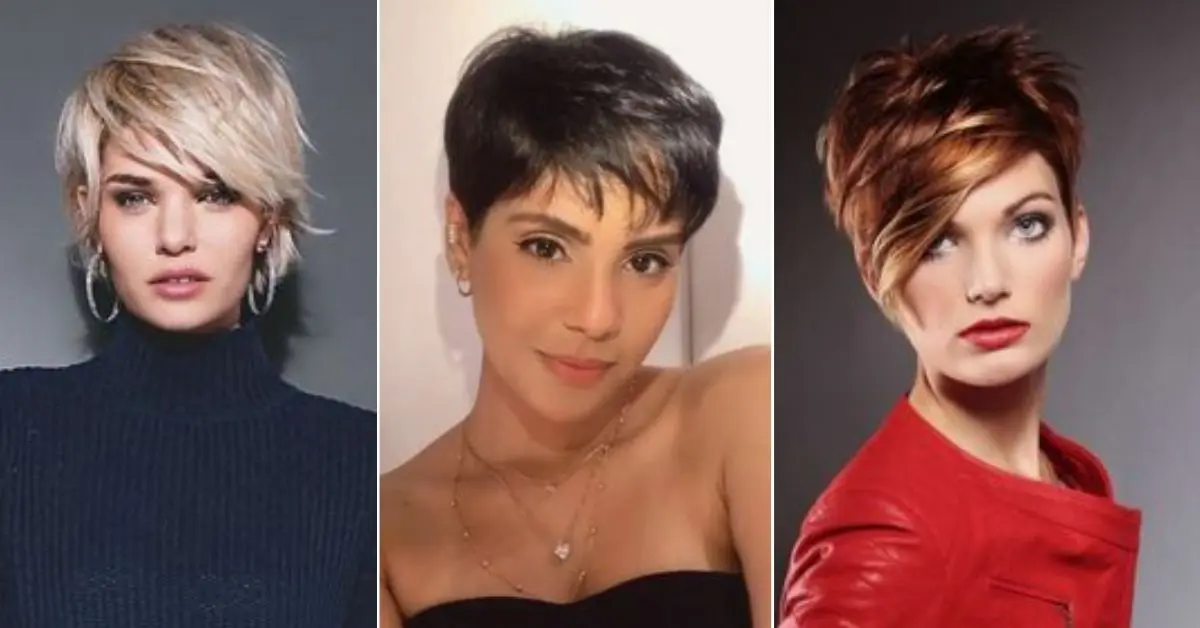 Três variações do corte Pixie Cut em estilos modernos e sofisticados.