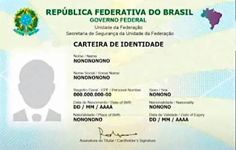 Modelo atualizado da nova Carteira de Identidade Nacional (CIN)