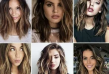 Vários cortes de cabelo com ondas modernas e volumosas, mostrando diferentes estilos.