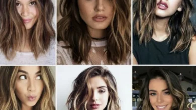 Vários cortes de cabelo com ondas modernas e volumosas, mostrando diferentes estilos.