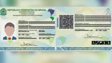 Nova Carteira de Identidade Nacional (CIN) com design atualizado e novas informações.