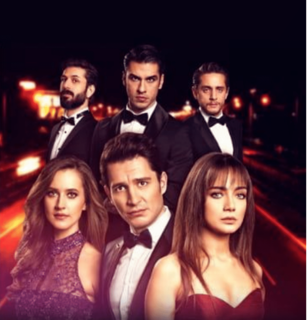 Elenco de novela turca em trajes de gala