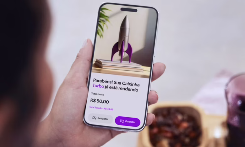 nterface do aplicativo do Nubank mostrando a Caixinha Turbo"