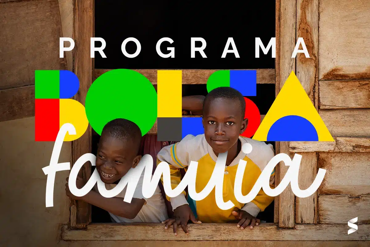 Logo do Bolsa Família destacando crianças, ilustrando o programa de assistência social