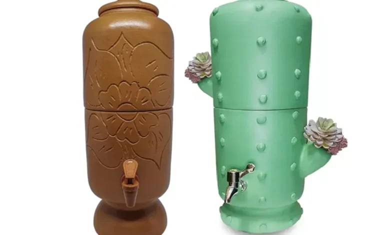 Modelos de filtro de barro decorado: Cacto e Flor