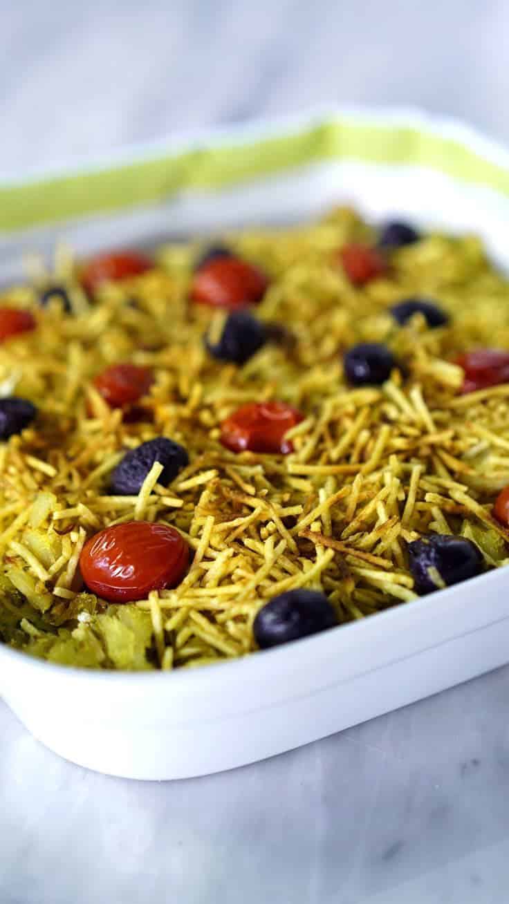 Bacalhau ao purê com batatas e tomates cereja, uma receita deliciosa para a Páscoa.