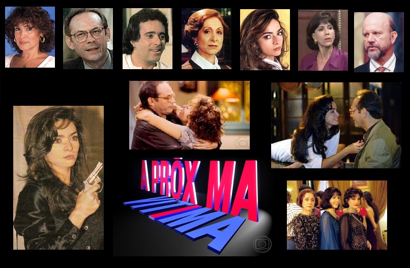 Montagem com personagens e cenas da novela A Próxima Vítima da TV Globo.
