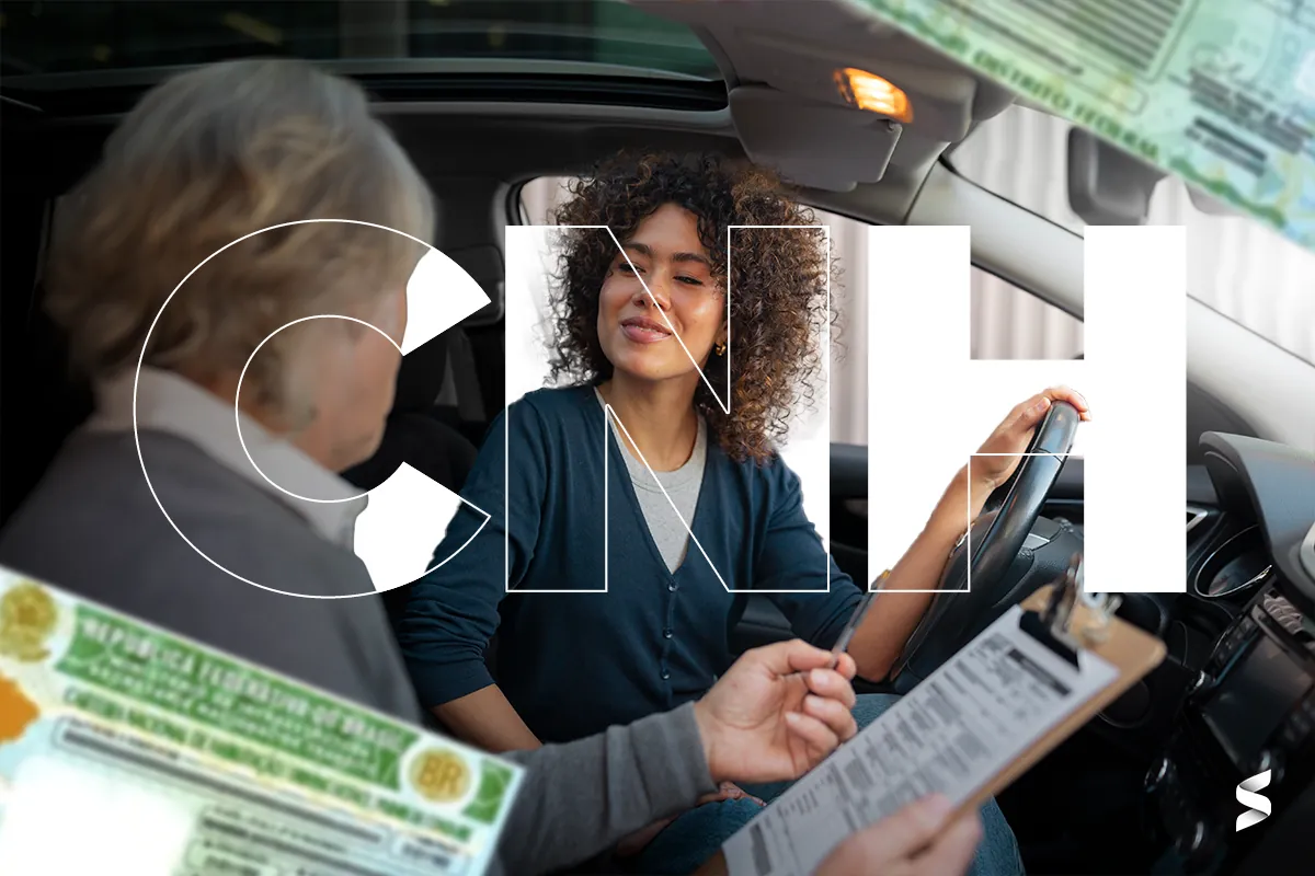 Mulher realizando teste de direção para obter CNH gratuita