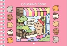 Capa do livro de colorir Bobbie Goods com ilustração fofa em tons pastel