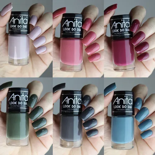 Esmaltes veganos Anita Look do Dia em diversas cores modernas e sofisticadas