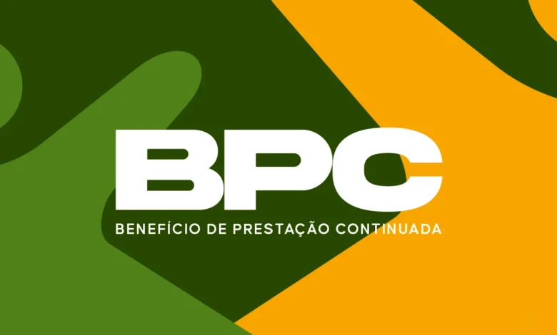 Imagem representativa do BPC (Benefício de Prestação Continuada), destacando o nome BPC em letras grandes sobre fundo colorido.