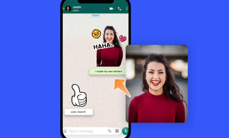 Conversa no WhatsApp exibindo figurinha personalizada criada a partir de foto recebida