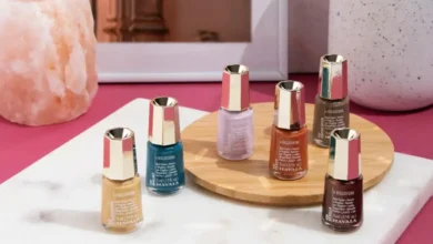 Coleção de esmaltes veganos Mavala com uma variedade de cores modernas e sofisticadas