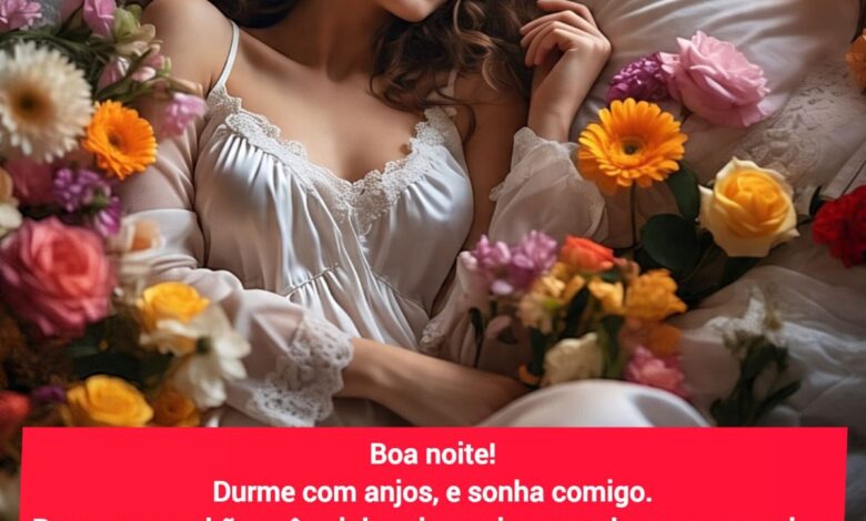 Mulher deitada em uma cama rodeada por flores coloridas, vestindo um delicado vestido branco de seda, transmitindo uma sensação de paz e serenidade.