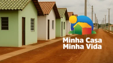 Imagem mostrando moradias do programa Minha Casa, Minha Vida, com o logotipo em destaque, representando a nova faixa 3 do programa