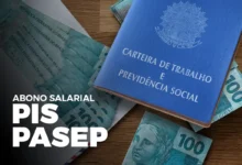 Carteira de Trabalho com dinheiro - Abono Salarial PIS/PASEP