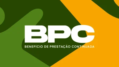 Logotipo do BPC - Benefício de Prestação Continuada em destaque nas cores verde e amarelo