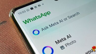 WhatsApp com assistente Meta AI destacando a opção de busca com o Círculo Azul