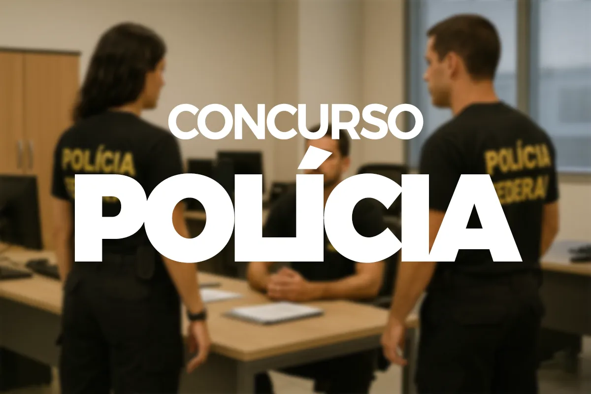 Agentes da Polícia Federal em reunião, conceito de concurso público da PF 2025