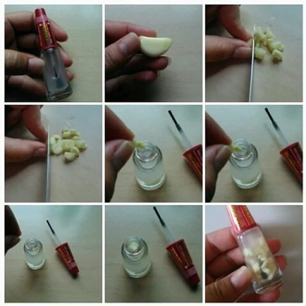  Passo a passo do preparo do fortalecedor caseiro de unhas com alho e cravo