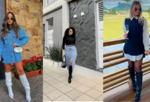 Looks modernos para a festa junina: vestidos e saias combinados com botas altas, para fugir do óbvio e garantir estilo.