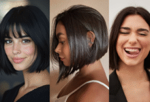 Mulheres com corte blunt bob em diferentes estilos: com franja, reto e levemente assimétrico