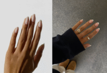 Unhas minimalistas Soap Nails, com acabamento brilhante e cor neutra, tendência para 2025.