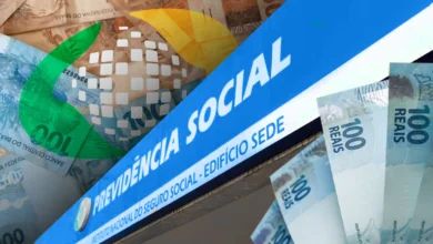 Imagem que representa o Instituto Nacional do Seguro Social (INSS) com cédulas de 100 reais ao fundo, ilustrando a questão do auxílio-doença.