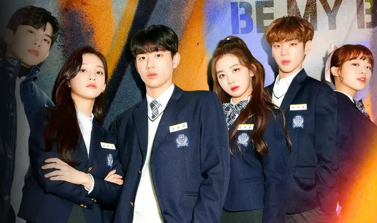 Personagens de dorama com uniformes escolares