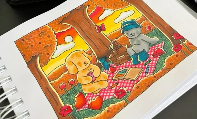 Piquenique na floresta: momento de diversão entre amigos.
