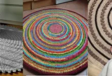 Tapetes de crochê circulares coloridos, perfeitos para iniciantes no crochê.