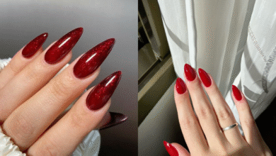 Unhas vermelhas decoradas em diferentes estilos: com glitter e acabamento clássico