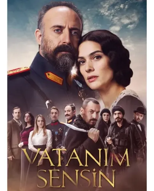 Cartaz da série turca 'Vatanım Sensin', mostrando os protagonistas com seus personagens