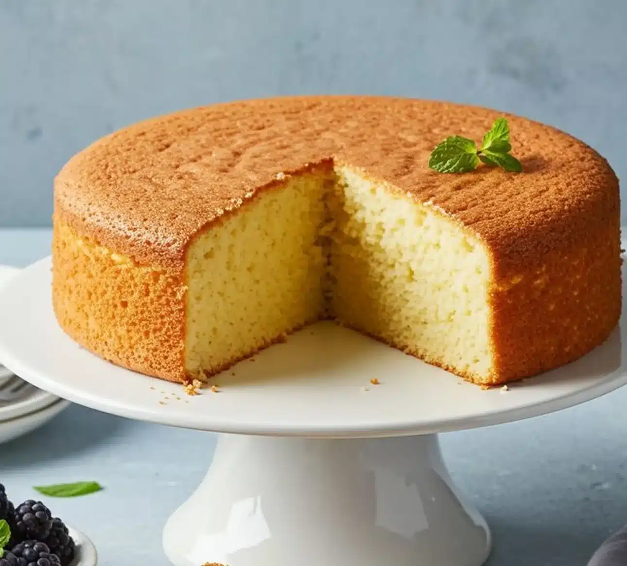 Bolo fofinho com 3 ingredientes, leve e perfeito para o café da tarde.