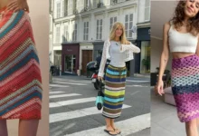 Saia de crochê colorida, moderna e estilosa, ideal para compor looks variados.