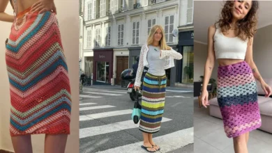 Saia de crochê colorida, moderna e estilosa, ideal para compor looks variados.