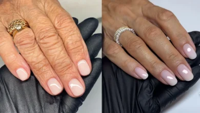 Modelos de unhas modernas e suaves para mãos maduras, com acabamento natural e elegante.