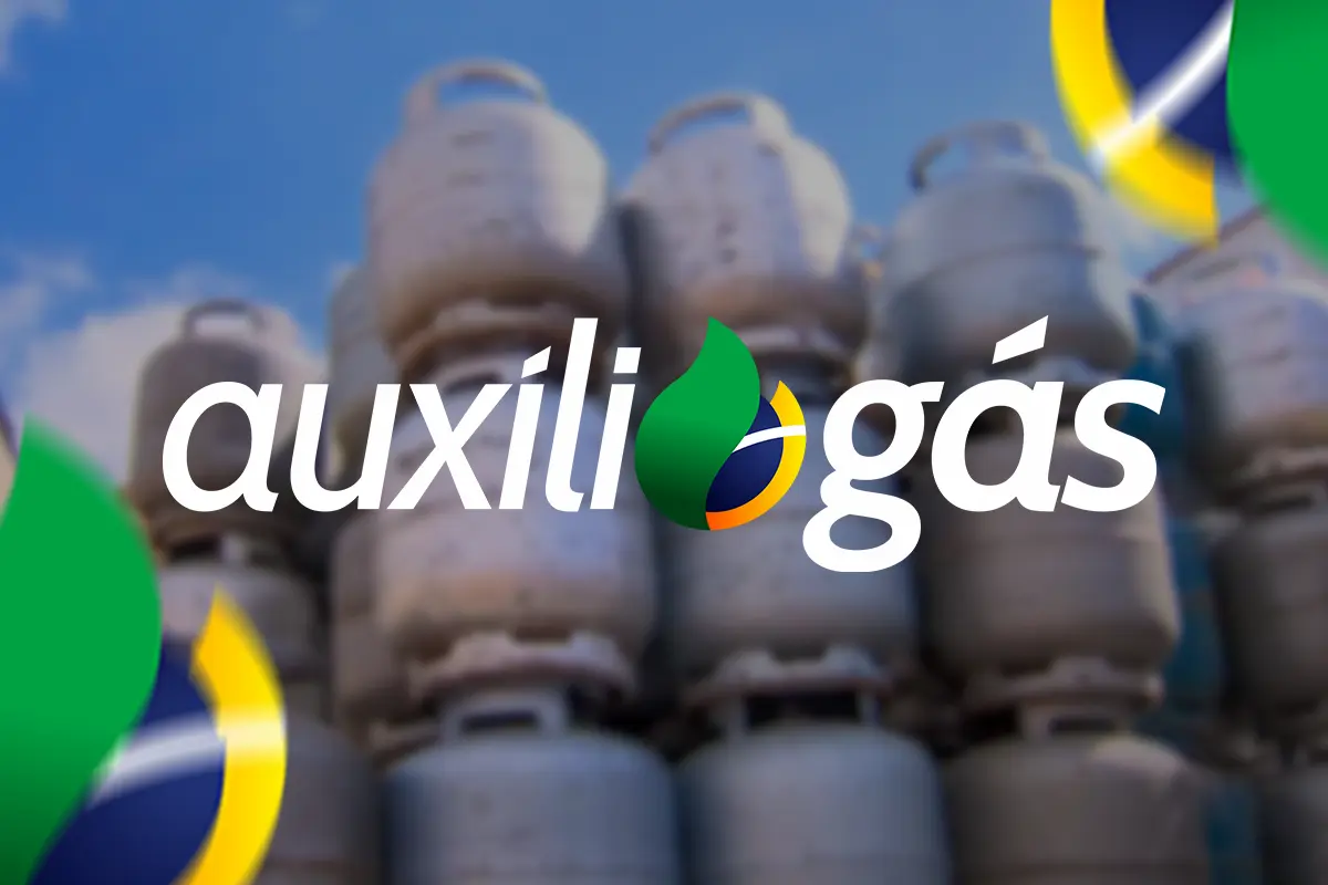 Imagem ilustrativa sobre o novo Auxílio Gás, com destaque para o comunicado do Governo sobre o benefício que atingirá quase 16 milhões de famílias.
