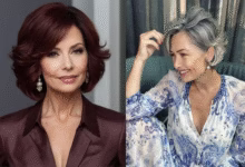 Mulheres maduras com cabelos grisalhos, uma com mechas e outra com fios totalmente brancos