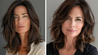 Corte médio repicado para mulheres 50+ e 60+, valorizando todos os tipos de rosto com estilo natural e moderno.