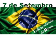 Bandeira do Brasil com texto sobre o Feriado de 7 de Setembro 2025, destacando o que abre e fecha nas cidades brasileiras