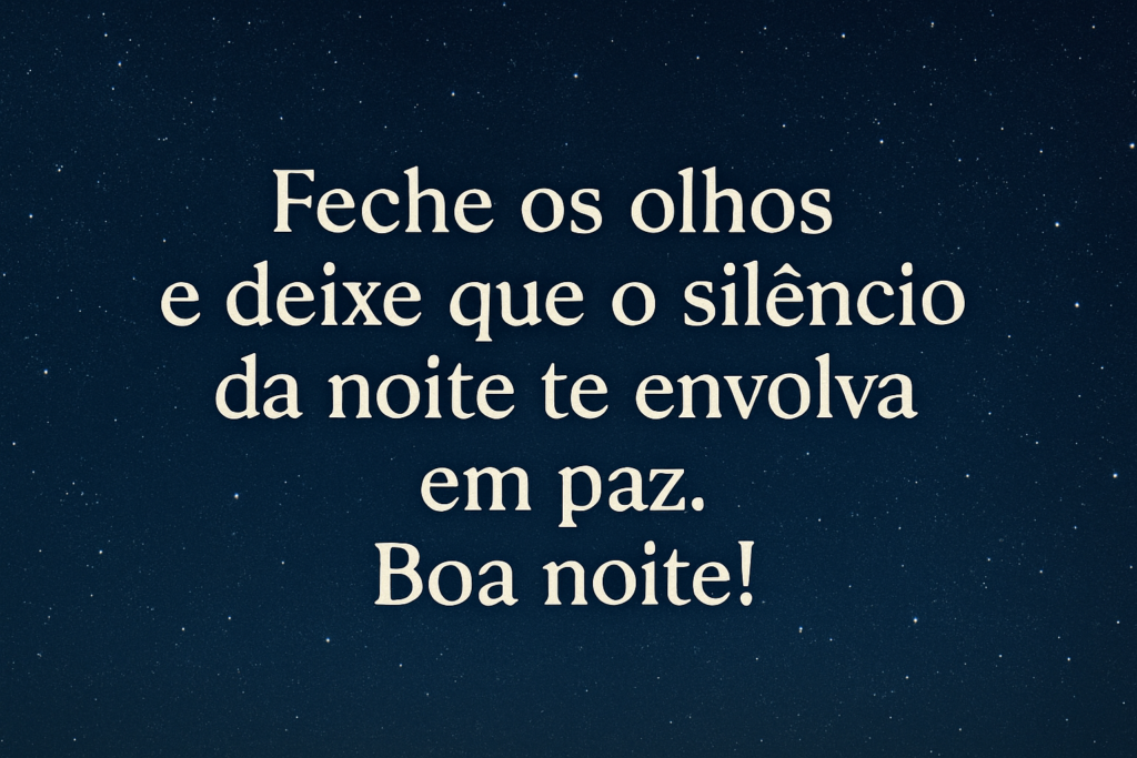 Mensagem de boa noite sobre um céu estrelado