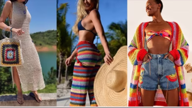 Três looks com saída de praia em crochê para dias ensolarados