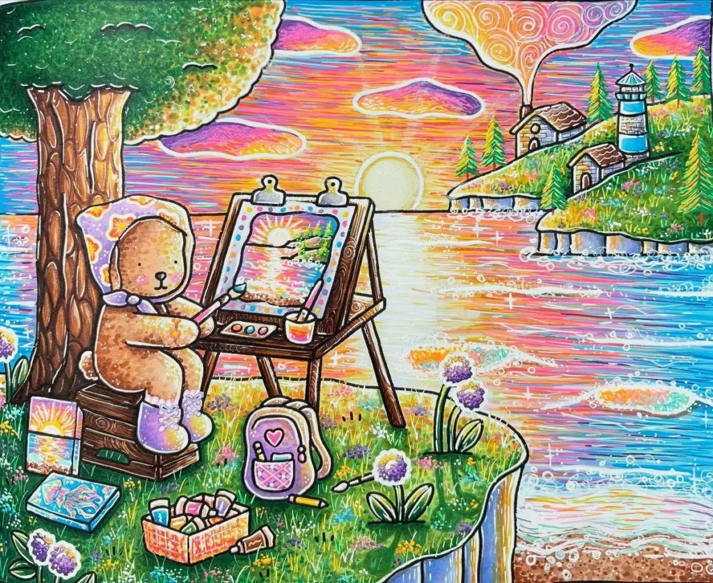 Pintura de Bobbie Goods com jogo de luz e sombras