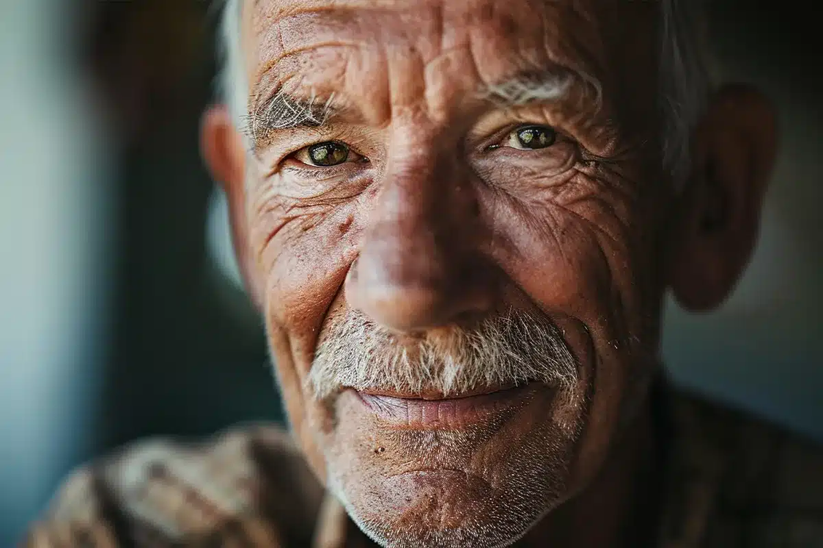 Idoso sorrindo, representando a possibilidade de servidores aposentados receberem auxílio-alimentação e outros benefícios.
