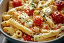 Macarrão com tomates assados e queijo feta, receita viralizada com mais de um milhão de seguidores
