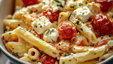 Macarrão com tomates assados e queijo feta, receita viralizada com mais de um milhão de seguidores