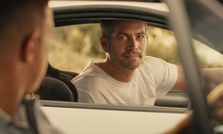 Paul Walker, como Brian O'Conner, em uma das cenas mais emocionantes de Velozes e Furiosos.