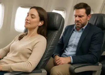 Passageiros em diferentes estados de conforto durante voo